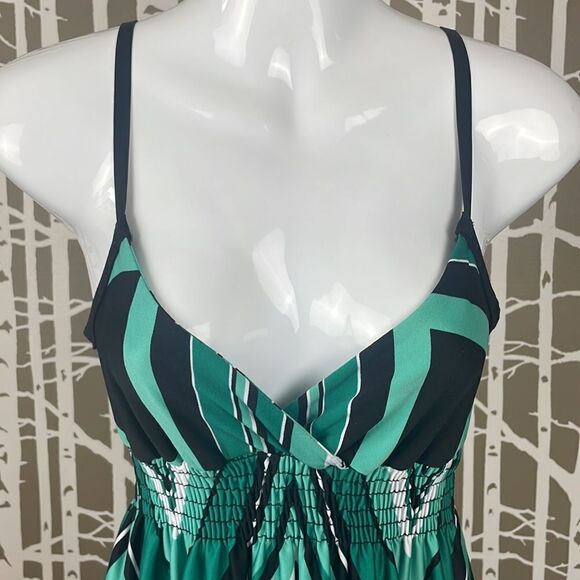 Geometric Tropical Floral Print Maxi Dress sz S - Picture 3 of 16